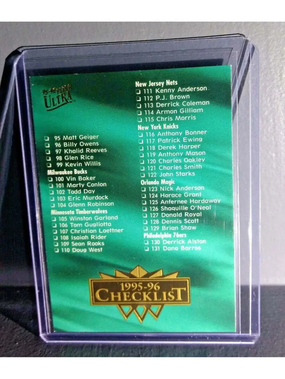 1995-96 Fleer Ultra #199 Basketball Card